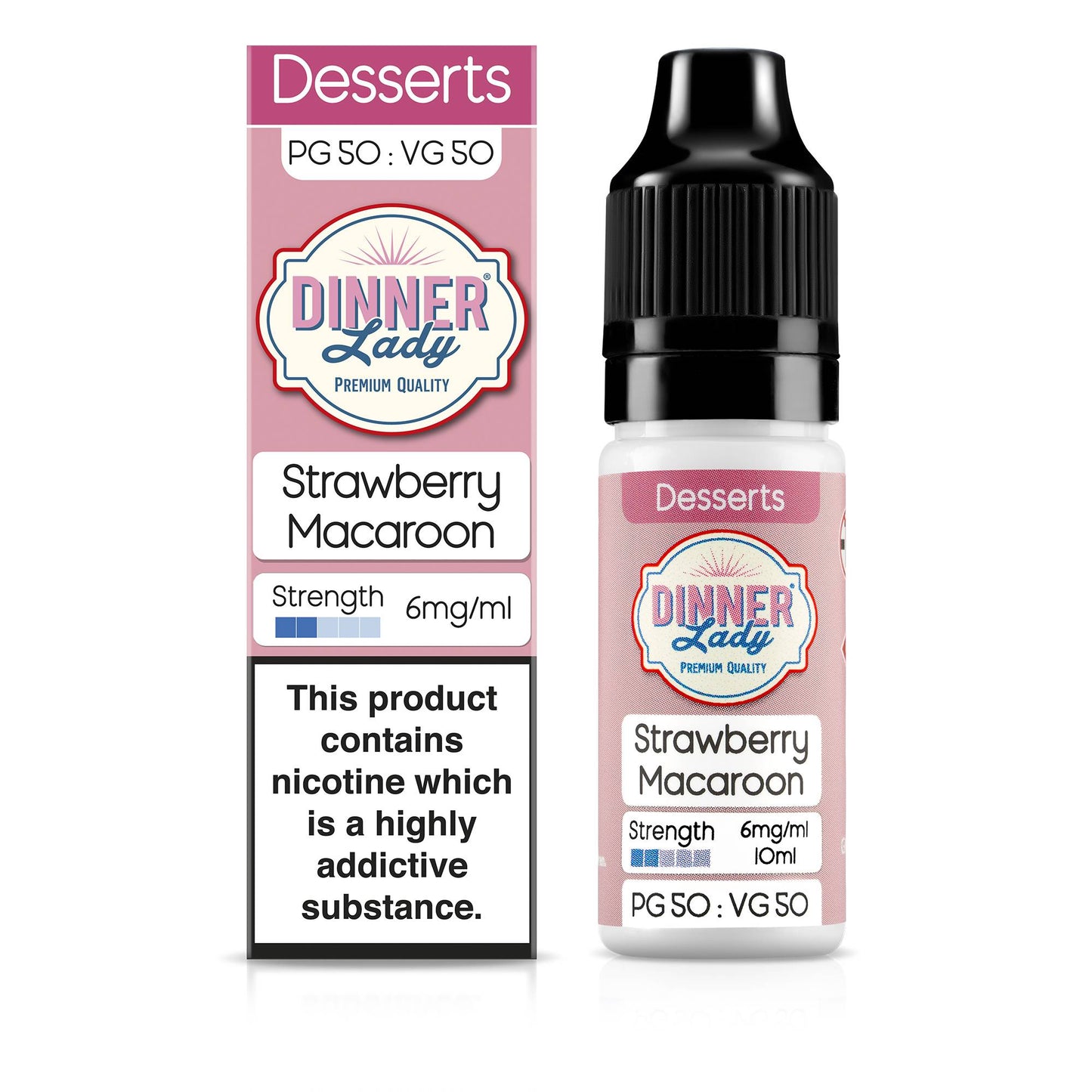 10ml 50/50 Dinner Lady Strawberry Macaroon