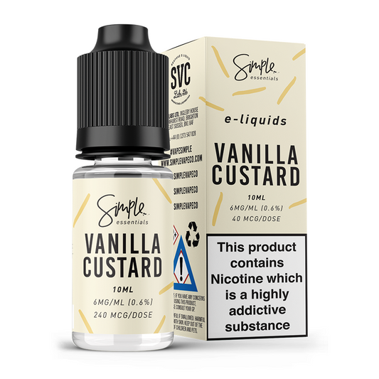 10ml 50/50 Simple Essentials Vanilla Custard